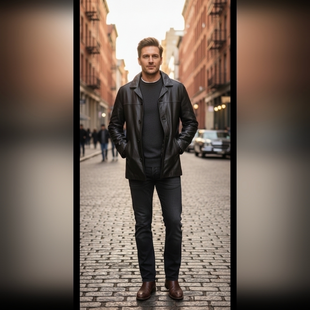 Knightsbridge Soft Genuine Leather Jacket  Black Size M